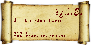 Östreicher Edvin névjegykártya